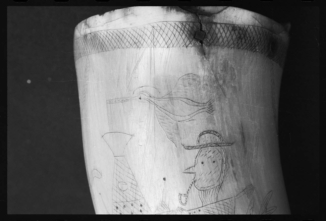 photographie MuCEM (Paris). Galerie culturelle. Section "arts visuels". Espace "arts appliqués". Vitrine "corne". Corne. 1854 Ph.1986.6.172 Photo