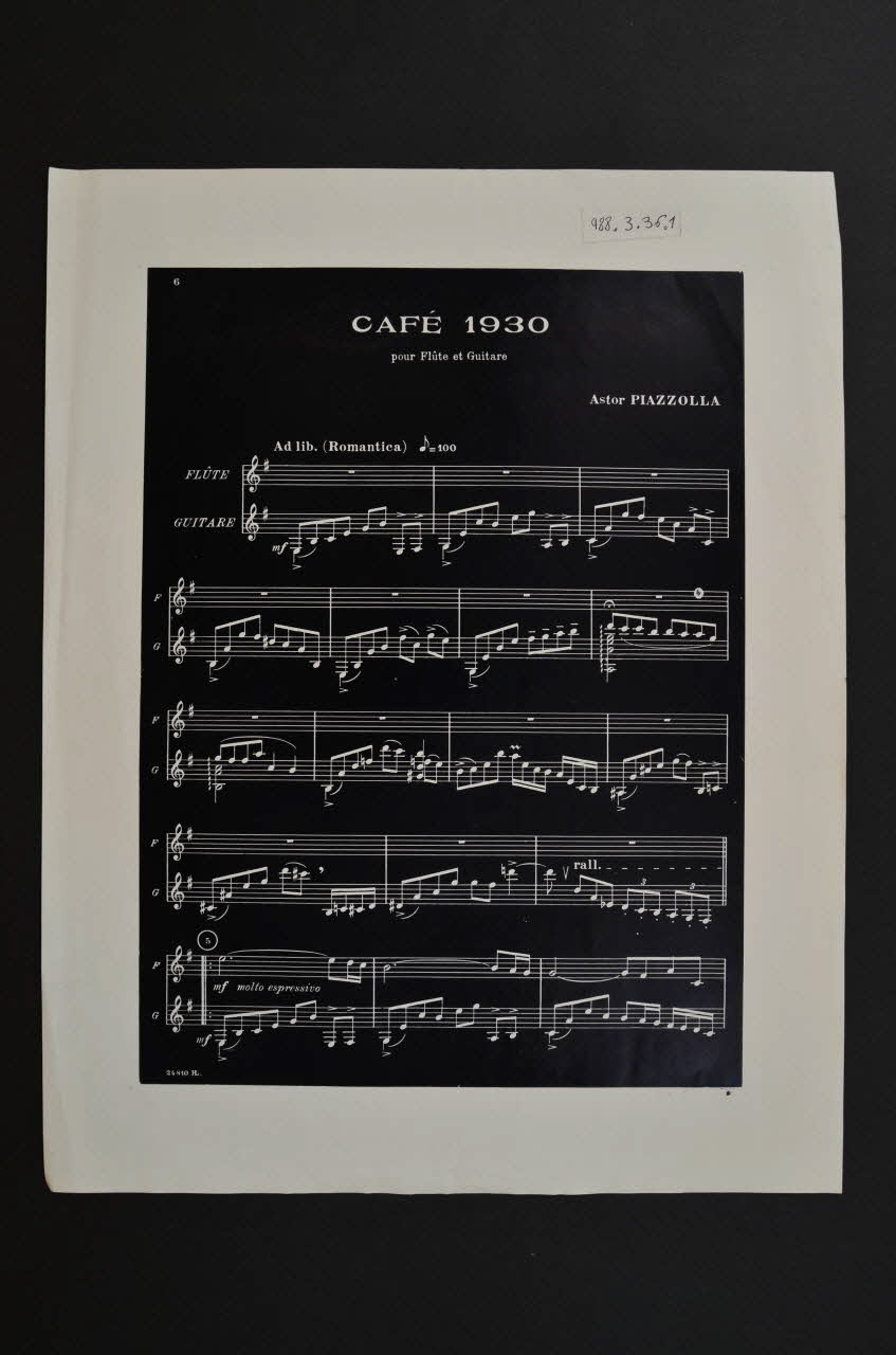 partition de musique Café 1930 1988.3.36.1 Photo Mucem