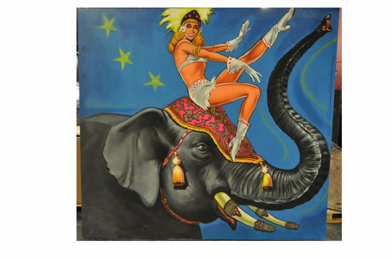 Publidécor peinture Acrobate sur un éléphant 1966 1988.45.4 Photo Mucem