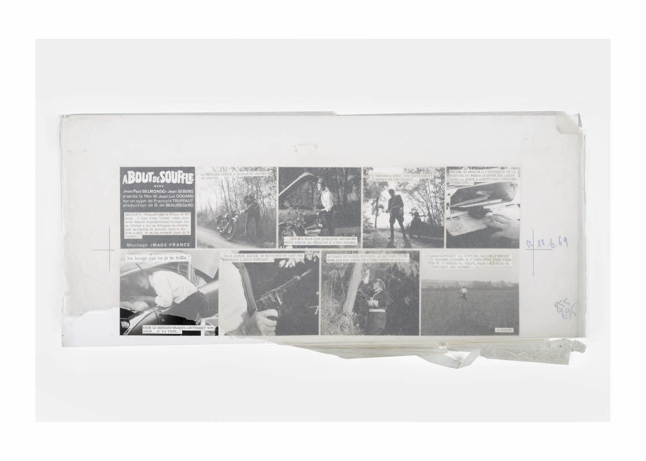 Raymond Cauchetier maquette de ciné-roman Maquette du ciné-roman "A bout de souffle" Ile-de-France, France 1959-1969 2016.10.1.5 Photo Mucem/ Yves Inchierman