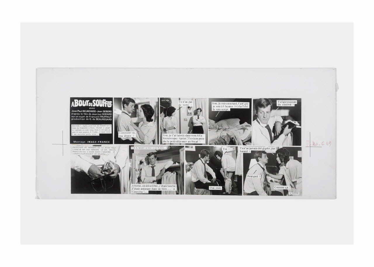 Raymond Cauchetier maquette de ciné-roman Maquette du ciné-roman "A bout de souffle" Ile-de-France, France 1959-1969 2016.10.1.7 Photo Mucem/ Yves Inchierman