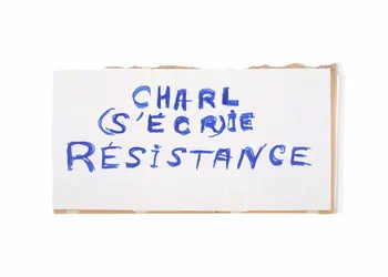 affiche de récupération Pancarte composée d'une feuille de format A3 avec reproduction du tableau de Delacroix Le Liberté guidant le peuple Île-de-France, France 2015/1/7-2015/1/11 2015.9.17 Photo Mucem/ Yves Inchierman