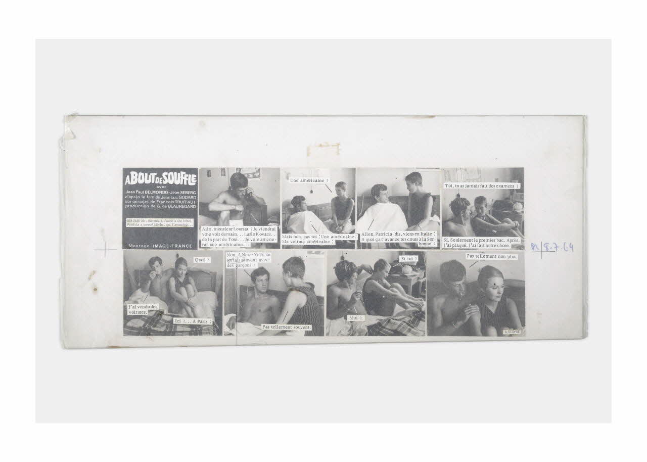 Raymond Cauchetier maquette de ciné-roman Maquette du ciné-roman "A bout de souffle" Ile-de-France, France 1959-1969 2016.10.1.21 Photo Mucem/ Yves Inchierman