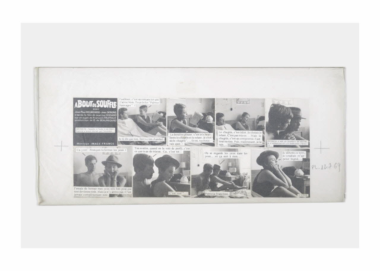 Raymond Cauchetier maquette de ciné-roman Maquette du ciné-roman "A bout de souffle" Ile-de-France, France 1959-1969 2016.10.1.24 Photo Mucem/ Yves Inchierman