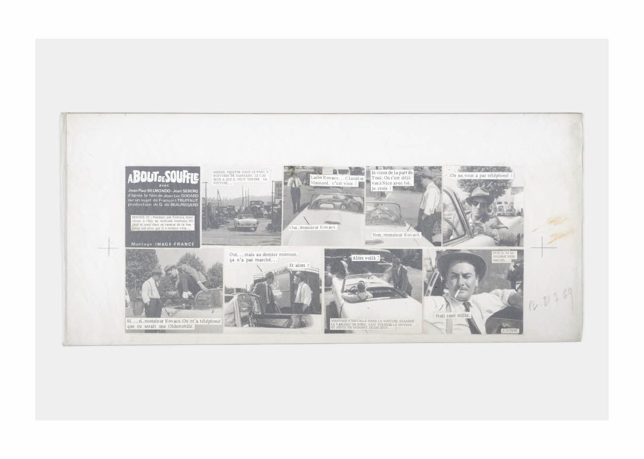 Raymond Cauchetier maquette de ciné-roman Maquette du ciné-roman "A bout de souffle" Ile-de-France, France 1959-1969 2016.10.1.31 Photo Mucem/ Yves Inchierman