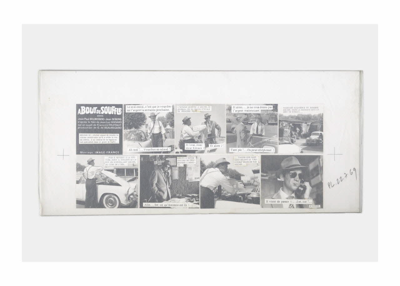 Raymond Cauchetier maquette de ciné-roman Maquette du ciné-roman "A bout de souffle" Ile-de-France, France 1959-1969 2016.10.1.32 Photo Mucem/ Yves Inchierman