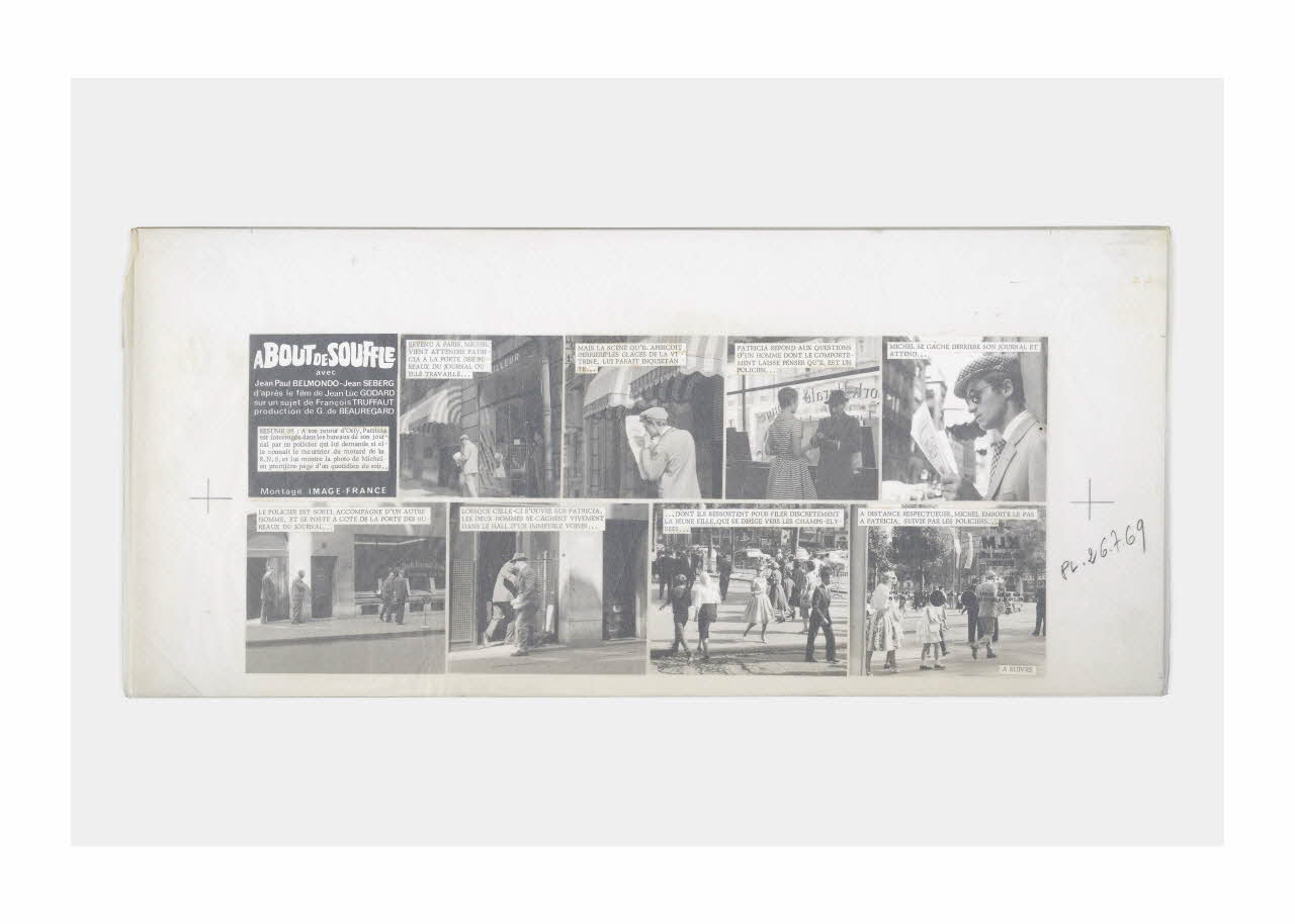 Raymond Cauchetier maquette de ciné-roman Maquette du ciné-roman "A bout de souffle" Ile-de-France, France 1959-1969 2016.10.1.36 Photo Mucem/ Yves Inchierman