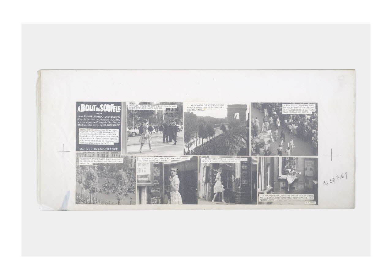 Raymond Cauchetier maquette de ciné-roman Maquette du ciné-roman "A bout de souffle" Ile-de-France, France 1959-1969 2016.10.1.37 Photo Mucem/ Yves Inchierman