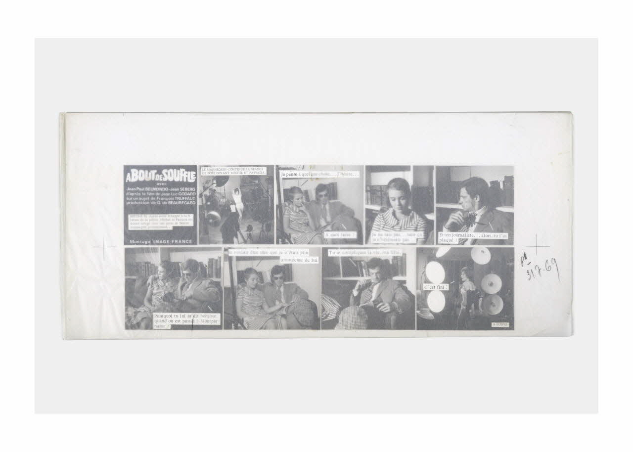 Raymond Cauchetier maquette de ciné-roman Maquette du ciné-roman "A bout de souffle" Ile-de-France, France 1959-1969 2016.10.1.40 Photo Mucem/ Yves Inchierman