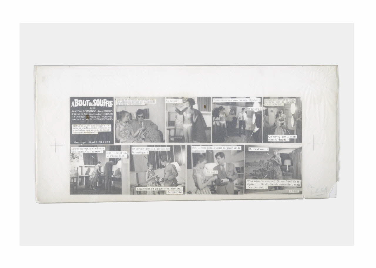 Raymond Cauchetier maquette de ciné-roman Maquette du ciné-roman "A bout de souffle" Ile-de-France, France 1959-1969 2016.10.1.41 Photo Mucem/ Yves Inchierman