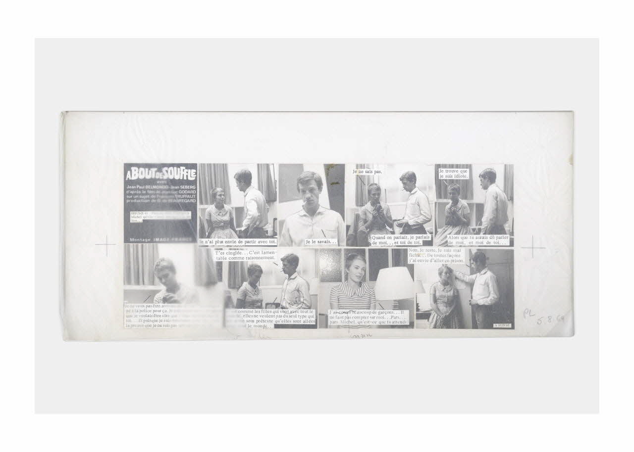 Raymond Cauchetier maquette de ciné-roman Maquette du ciné-roman "A bout de souffle" Ile-de-France, France 1959-1969 2016.10.1.44 Photo Mucem/ Yves Inchierman