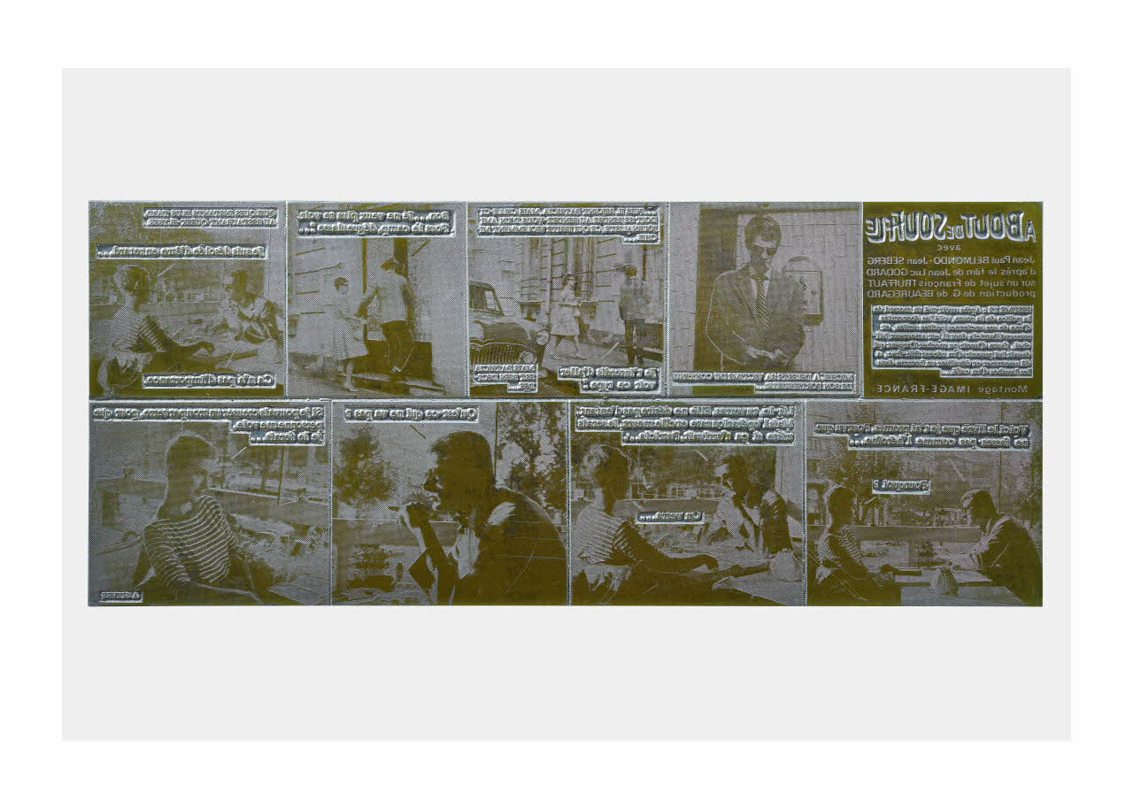 Raymond Cauchetier plaque d'impression Plaque d'impression du ciné-roman "A bout de souffle" Ile-de-France, France 1960-1969 2016.10.2.2 Photo Mucem/ Yves Inchierman