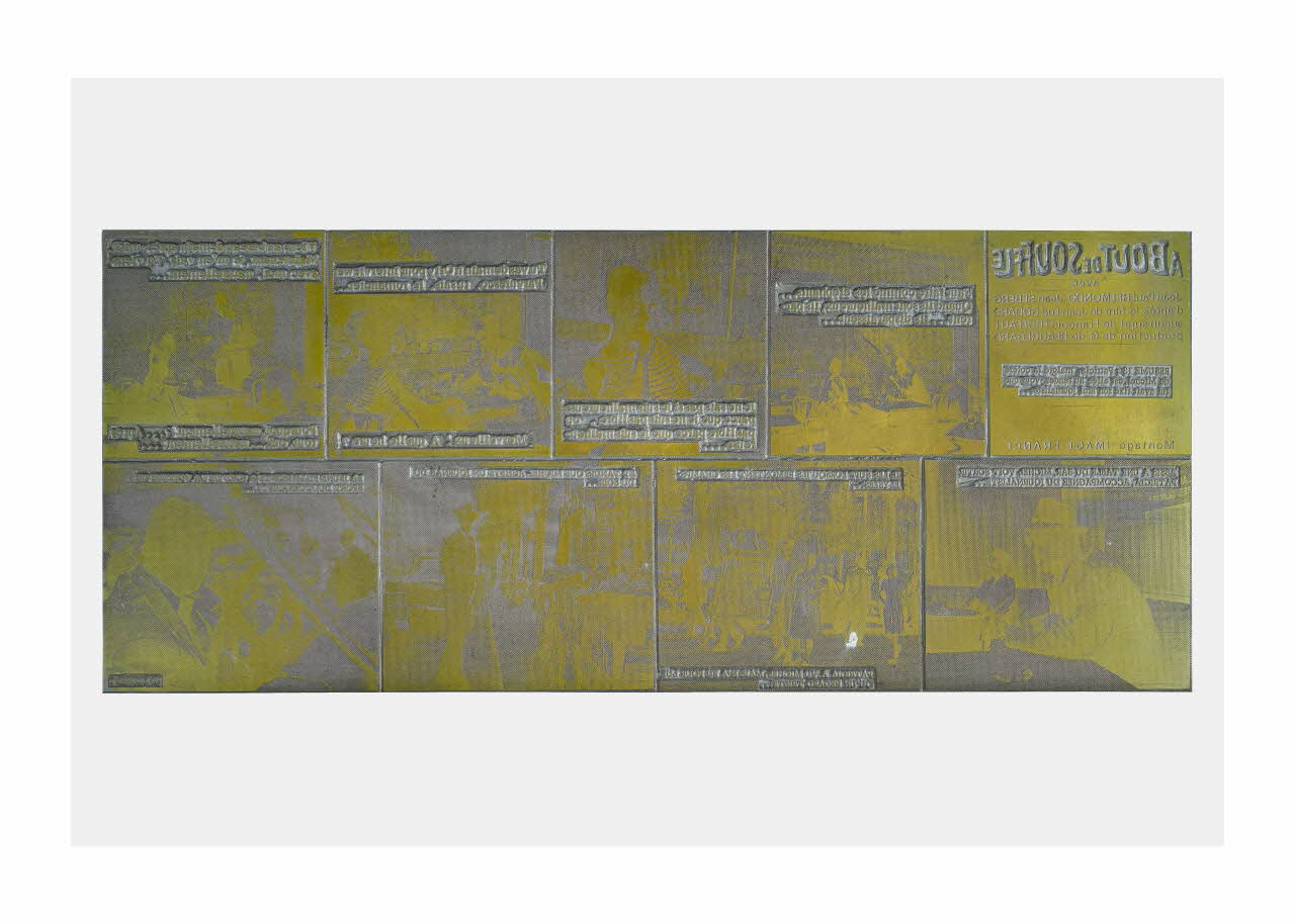 Raymond Cauchetier plaque d'impression Plaque d'impression du ciné-roman "A bout de souffle" Ile-de-France, France 1960-1969 2016.10.2.3 Photo Mucem/ Yves Inchierman