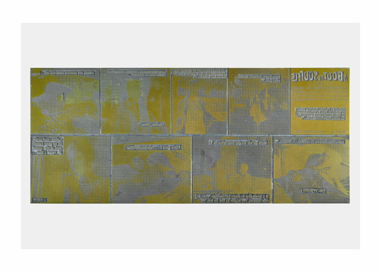 Raymond Cauchetier plaque d'impression Plaque d'impression du ciné-roman "A bout de souffle" Ile-de-France, France 1960-1969 2016.10.2.4 Photo Mucem/ Yves Inchierman