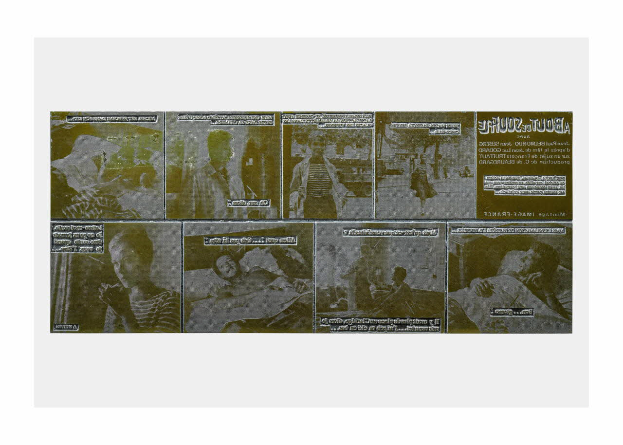 Raymond Cauchetier plaque d'impression Plaque d'impression du ciné-roman "A bout de souffle" Ile-de-France, France 1960-1969 2016.10.2.4 Photo Mucem/ Yves Inchierman