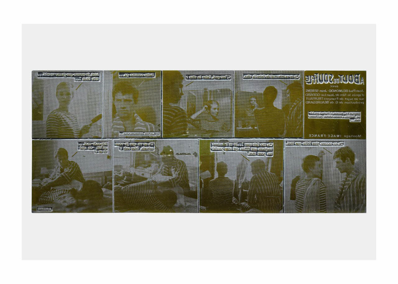 Raymond Cauchetier plaque d'impression Plaque d'impression du ciné-roman "A bout de souffle" Ile-de-France, France 1960-1969 2016.10.2.5 Photo Mucem/ Yves Inchierman