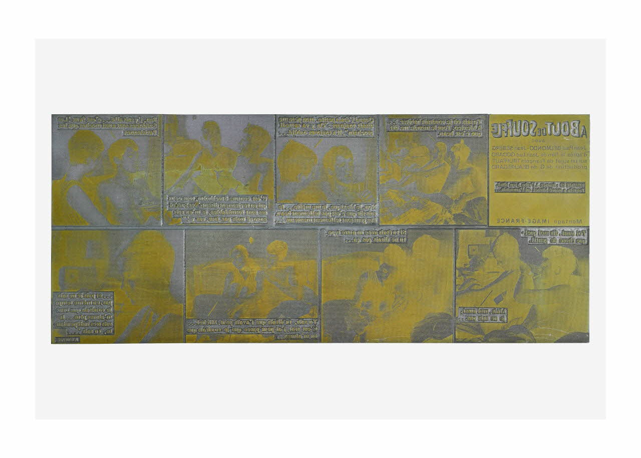 Raymond Cauchetier plaque d'impression Plaque d'impression du ciné-roman "A bout de souffle" Ile-de-France, France 1960-1969 2016.10.2.10 Photo Mucem/ Yves Inchierman