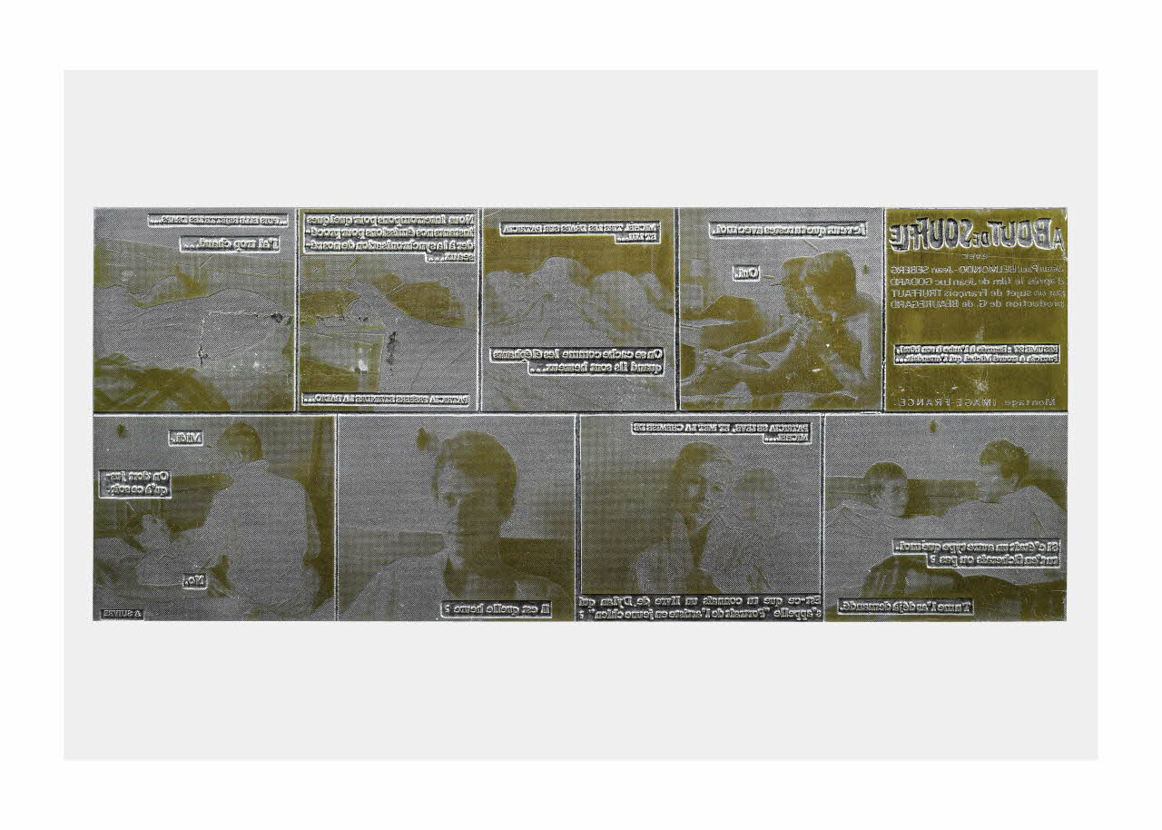 Raymond Cauchetier plaque d'impression Plaque d'impression du ciné-roman "A bout de souffle" Ile-de-France, France 1960-1969 2016.10.2.12 Photo Mucem/ Yves Inchierman