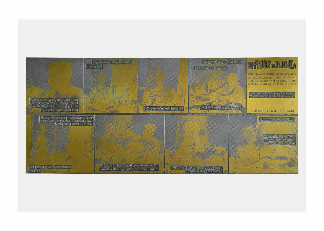 Raymond Cauchetier plaque d'impression Plaque d'impression du ciné-roman "A bout de souffle" Ile-de-France, France 1960-1969 2016.10.2.7 Photo Mucem/ Yves Inchierman