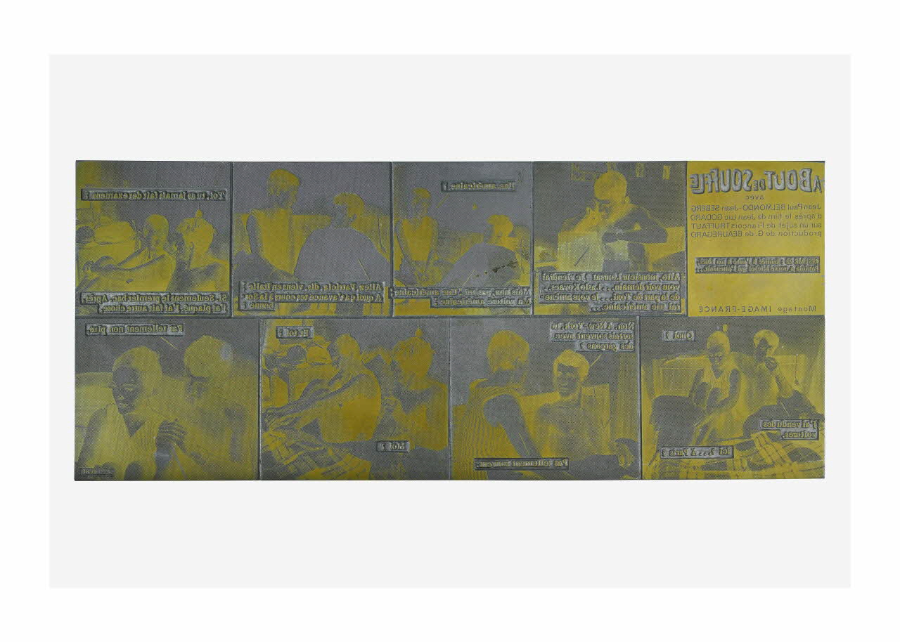 Raymond Cauchetier plaque d'impression Plaque d'impression du ciné-roman "A bout de souffle" Ile-de-France, France 1960-1969 2016.10.2.9 Photo Mucem/ Yves Inchierman