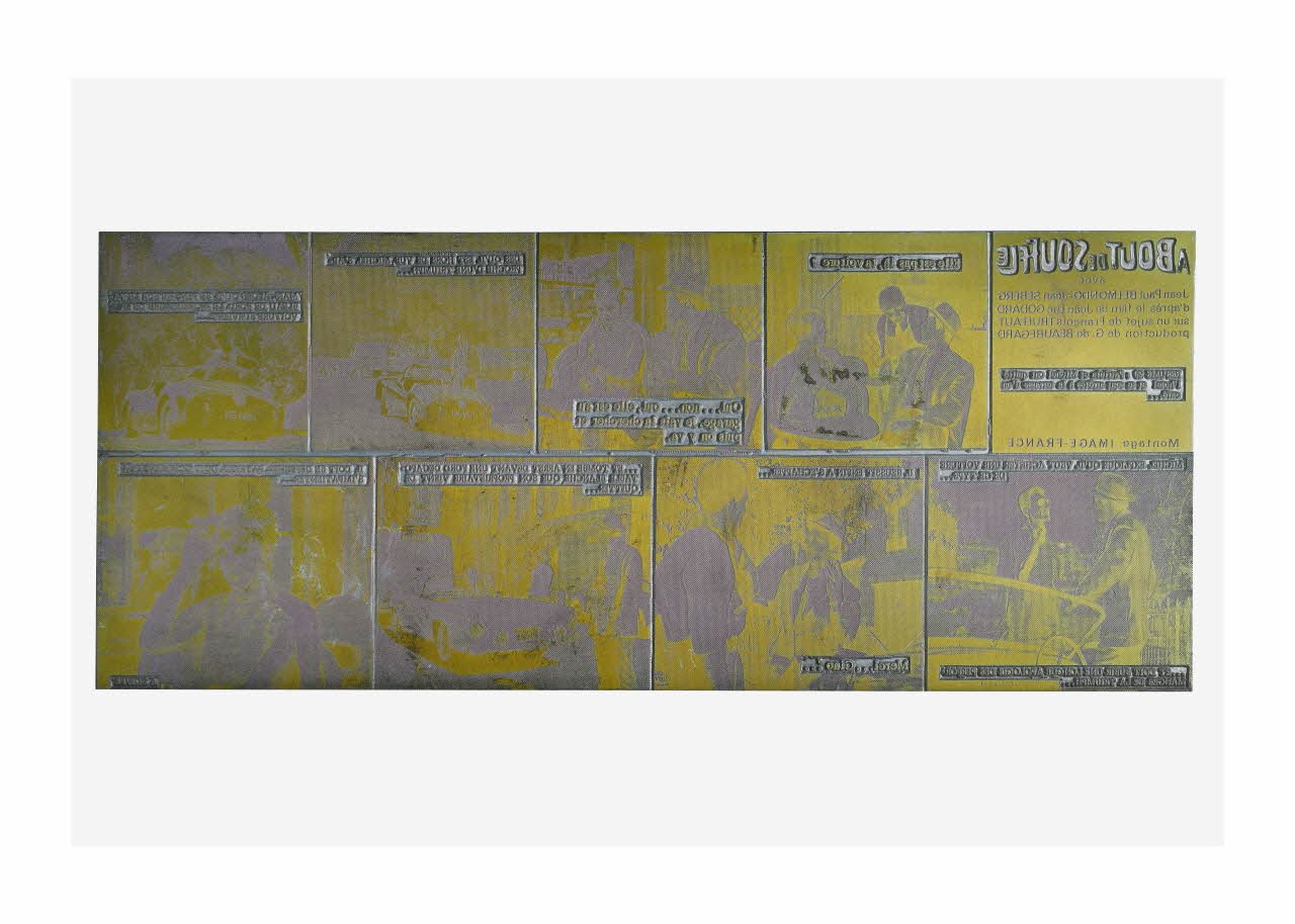 Raymond Cauchetier plaque d'impression Plaque d'impression du ciné-roman "A bout de souffle" Ile-de-France, France 1960-1969 2016.10.2.14 Photo Mucem/ Yves Inchierman