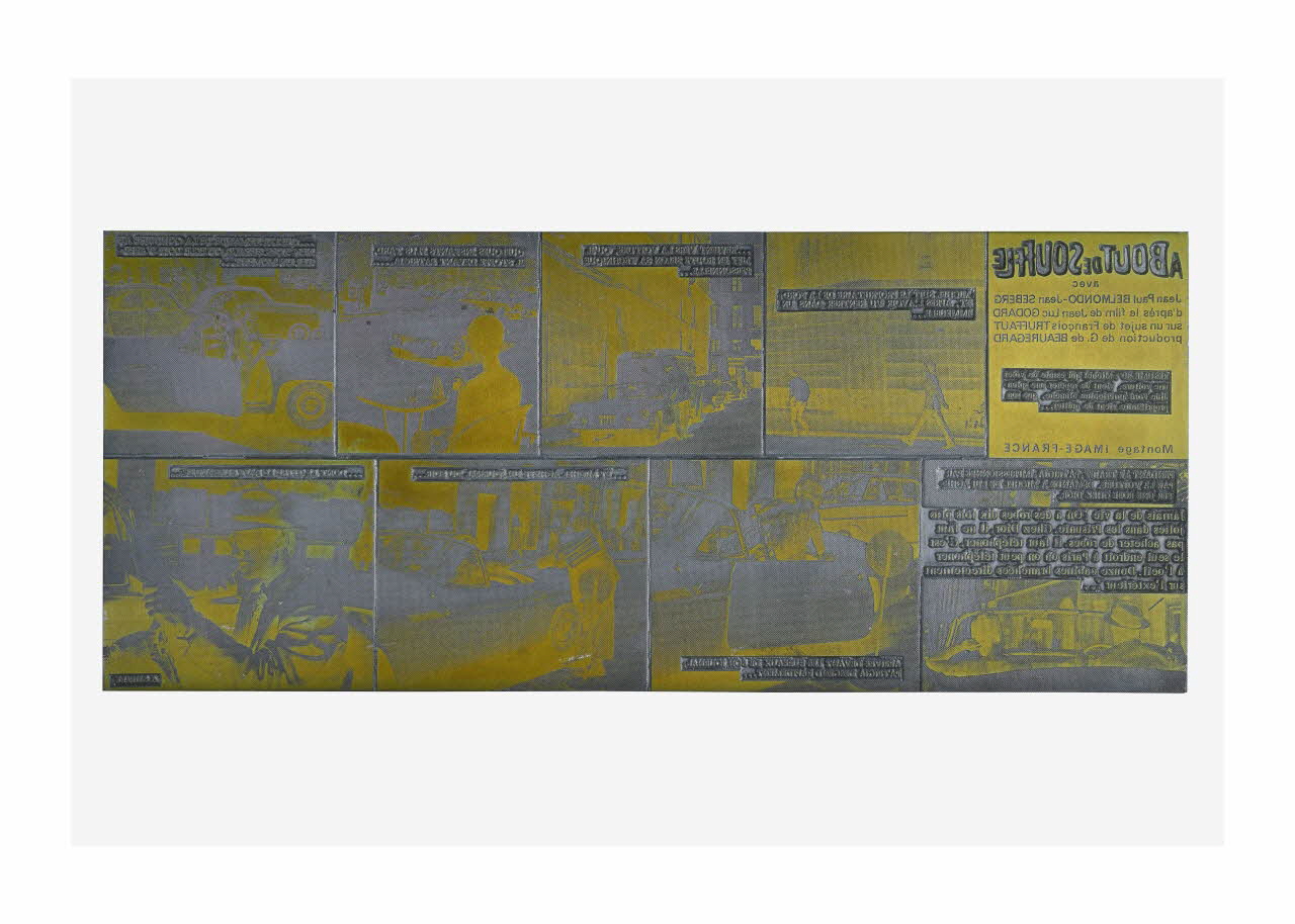 Raymond Cauchetier plaque d'impression Plaque d'impression du ciné-roman "A bout de souffle" Ile-de-France, France 1960-1969 2016.10.2.15 Photo Mucem/ Yves Inchierman