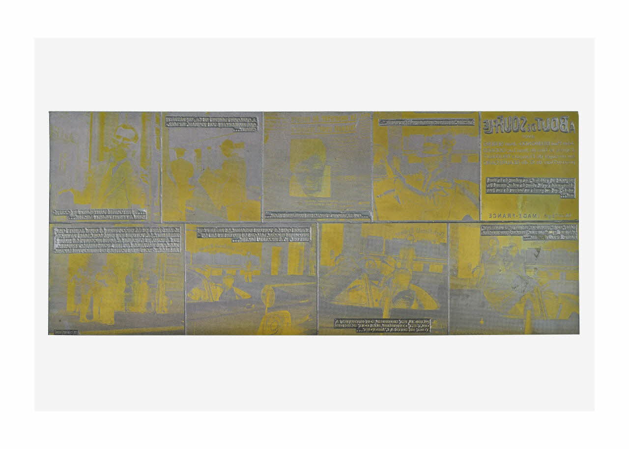 Raymond Cauchetier plaque d'impression Plaque d'impression du ciné-roman "A bout de souffle" Ile-de-France, France 1960-1969 2016.10.2.16 Photo Mucem/ Yves Inchierman