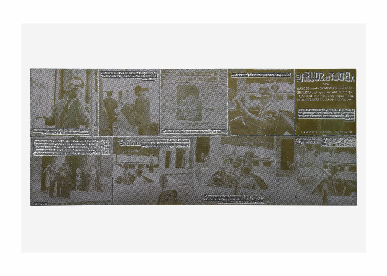 Raymond Cauchetier plaque d'impression Plaque d'impression du ciné-roman "A bout de souffle" Ile-de-France, France 1960-1969 2016.10.2.16 Photo Mucem/ Yves Inchierman