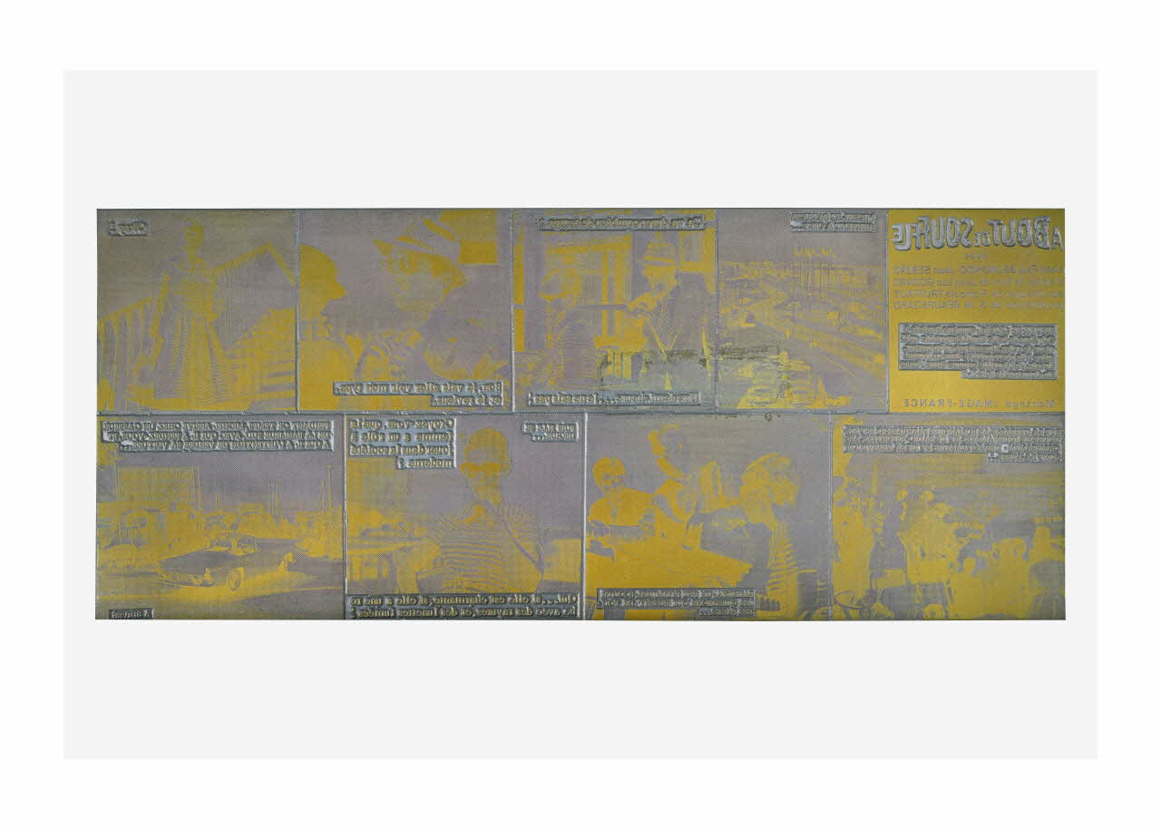 Raymond Cauchetier plaque d'impression Plaque d'impression du ciné-roman "A bout de souffle" Ile-de-France, France 1960-1969 2016.10.2.17 Photo Mucem/ Yves Inchierman