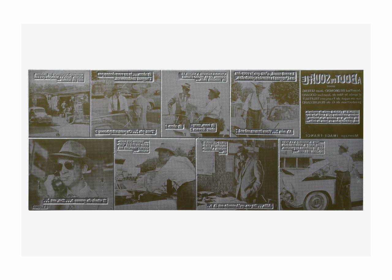 Raymond Cauchetier plaque d'impression Plaque d'impression du ciné-roman "A bout de souffle" Ile-de-France, France 1960-1969 2016.10.2.19 Photo Mucem/ Yves Inchierman