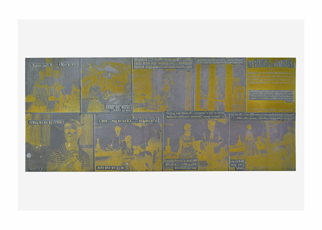 Raymond Cauchetier plaque d'impression Plaque d'impression du ciné-roman "A bout de souffle" Ile-de-France, France 1960-1969 2016.10.2.20 Photo Mucem/ Yves Inchierman