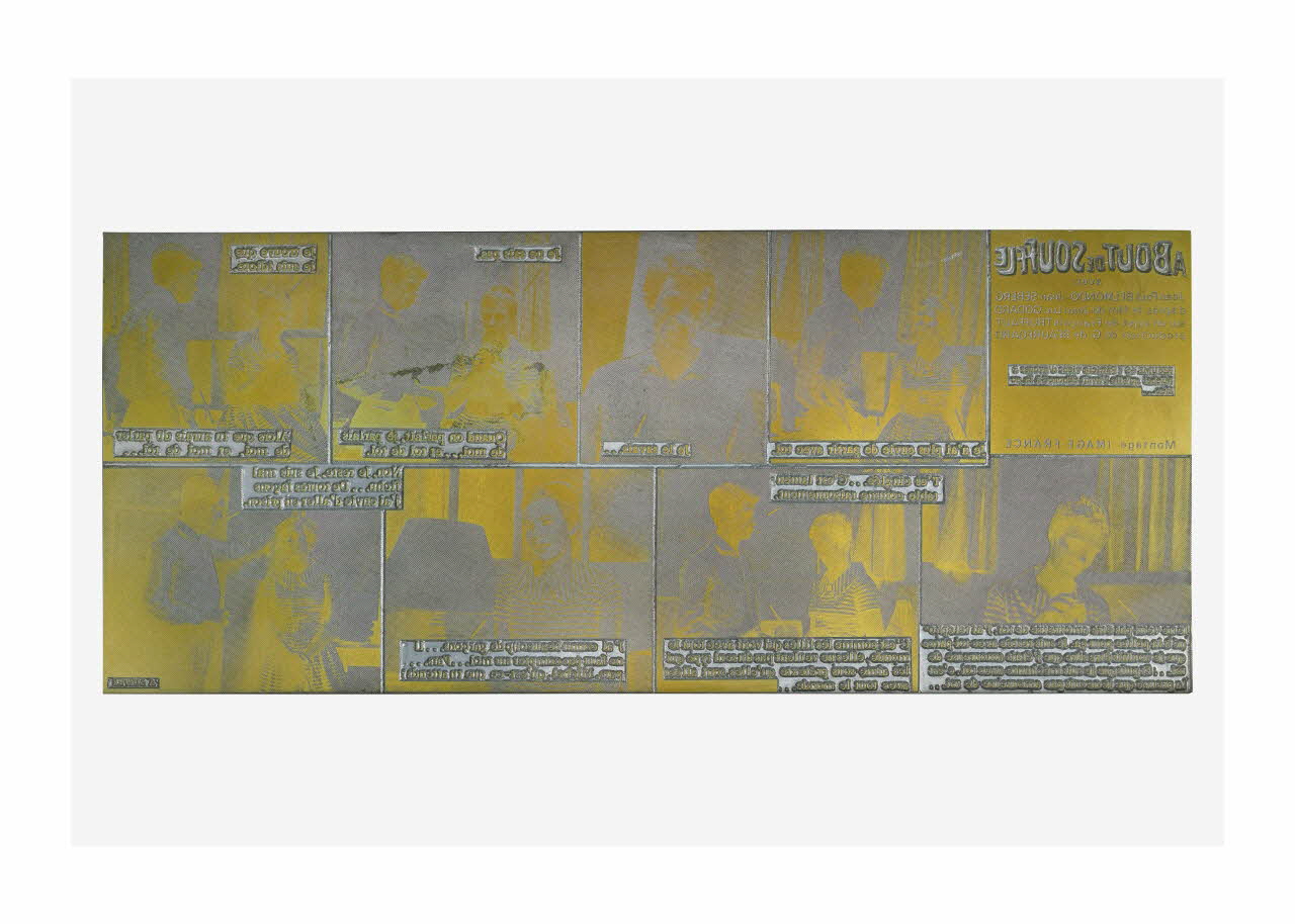 Raymond Cauchetier plaque d'impression Plaque d'impression du ciné-roman "A bout de souffle" Ile-de-France, France 1960-1969 2016.10.2.21 Photo Mucem/ Yves Inchierman