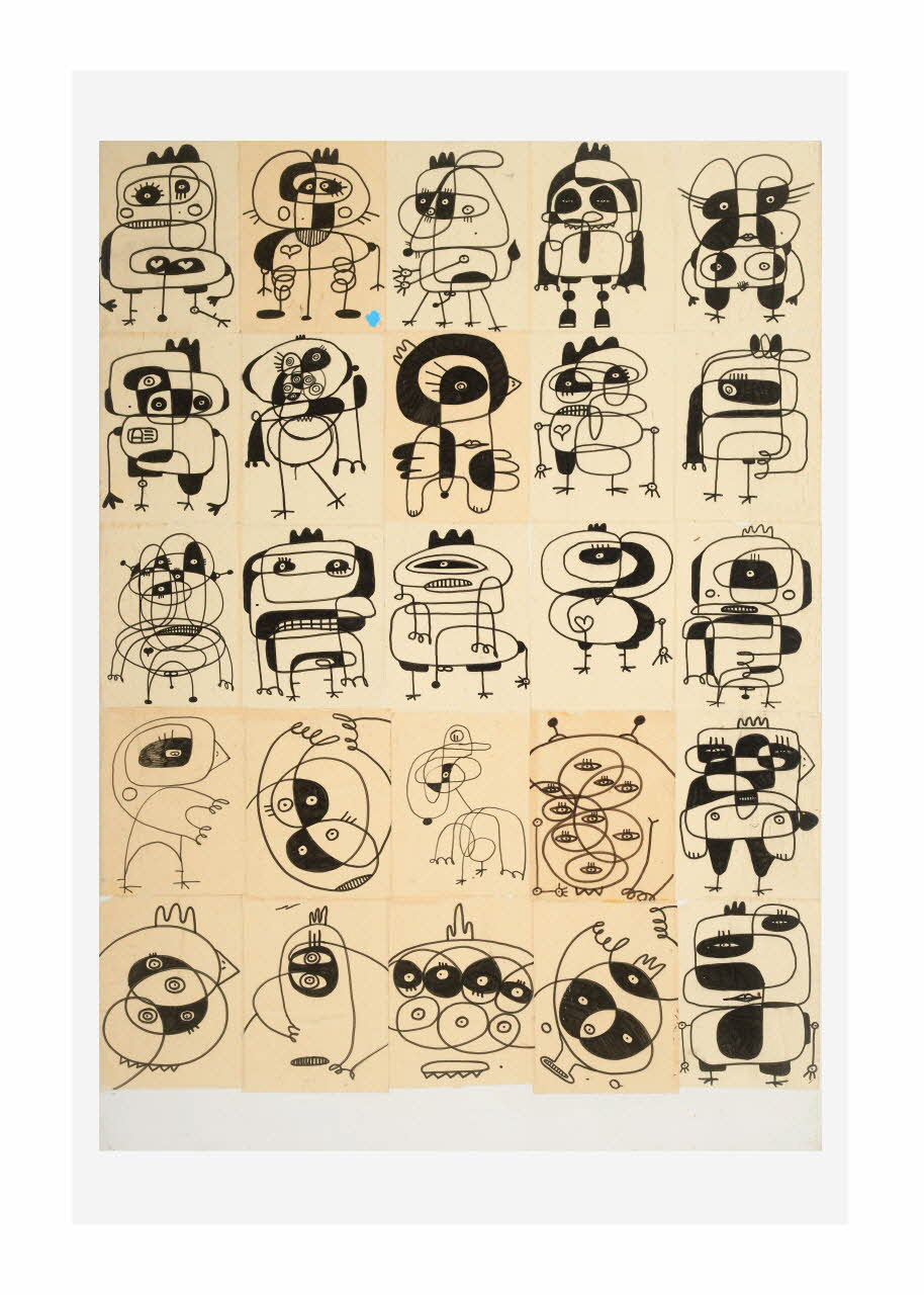 Sixe dessin Personajes Catalogne, Espagne 1997 2016.33.2 Photo Mucem/ Yves Inchierman