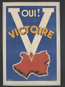 Ry Gaston ; Imprimerie Baconnier affiche OUI !  VICTOIRE Algérie 1948-1952 2002.91.8 Photo RMN-Grand Palais (Mucem)