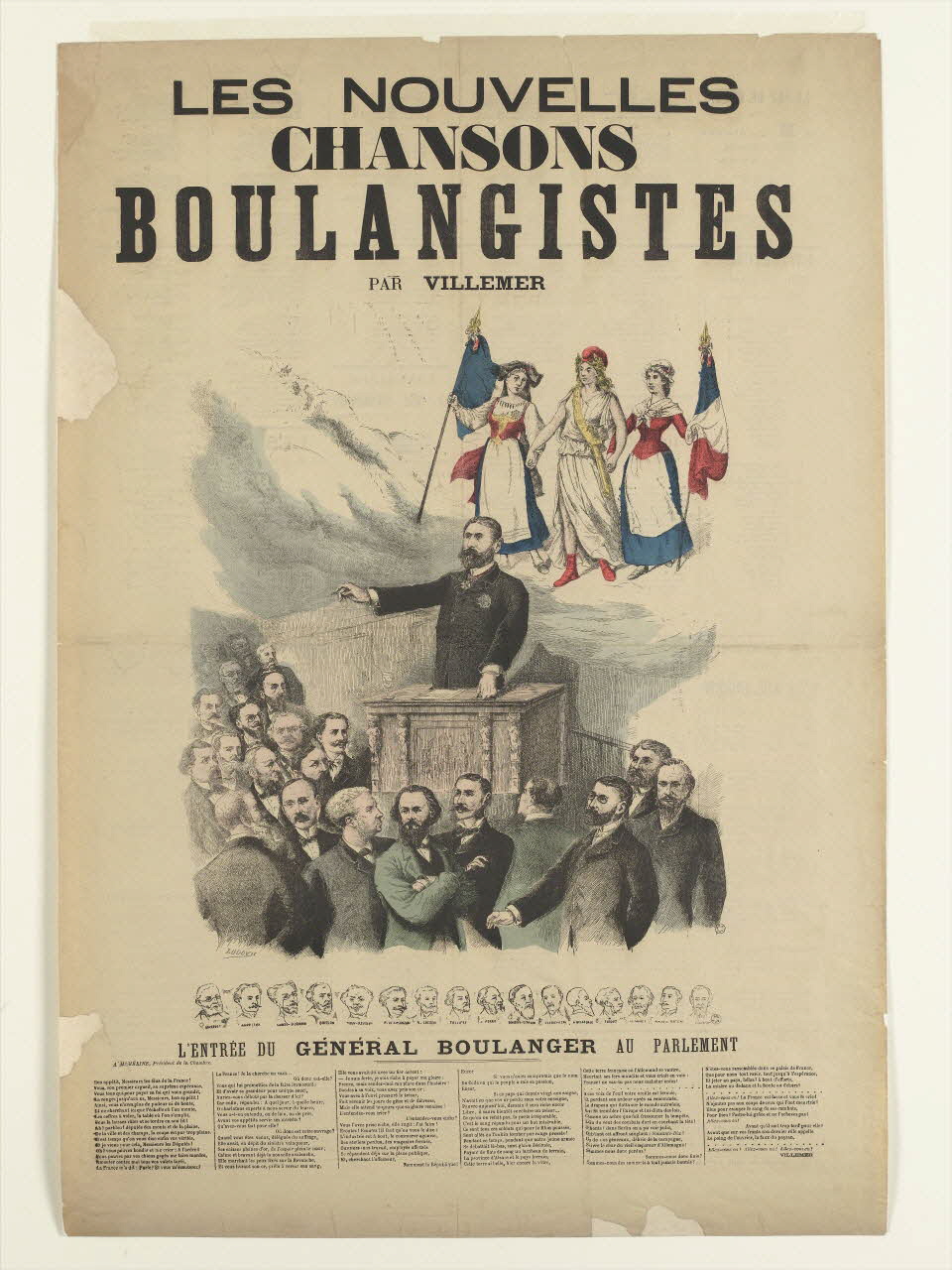 Ludovic ; Villemer ; Tralin chanson LES NOUVELLES  CHANSONS  BOULANGISTES  PAR VILLEMER Ile-de-France, France 1882-1889 1950.21.403 Photo RMN-Grand Palais (Mucem)