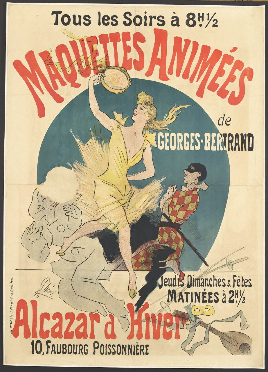 Jules Chéret ; CHAIX affiche MAQUETTES ANIMÉES Paris 1890 1961.18.19  Photo RMN-Grand Palais (Mucem)