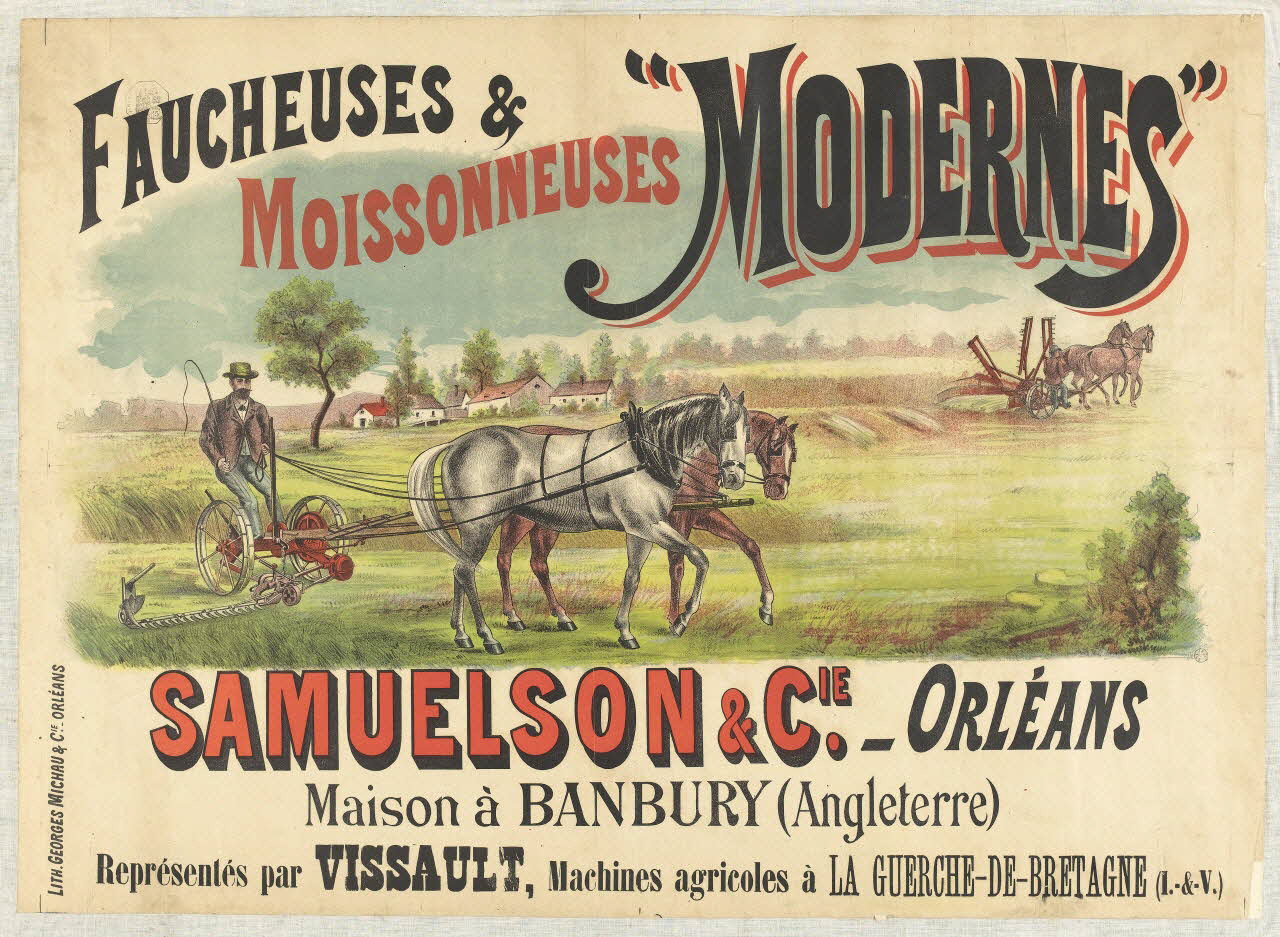 Michau Georges et Cie affiche FAUCHEUSES  & MOISSONNEUSES "MODERNES" Orléans 1885-1895 1970.115.71 Photo RMN-Grand Palais (Mucem)