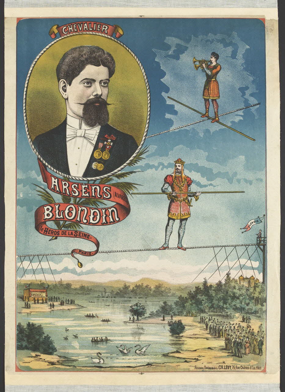 affiche CHEVALIER  ARSÈNS (ALVARÈZ)  BLONDIN  le HÉROS DE LA SEINE.  PARIS. 1955.46.17 Photo RMN-Grand Palais (Mucem)