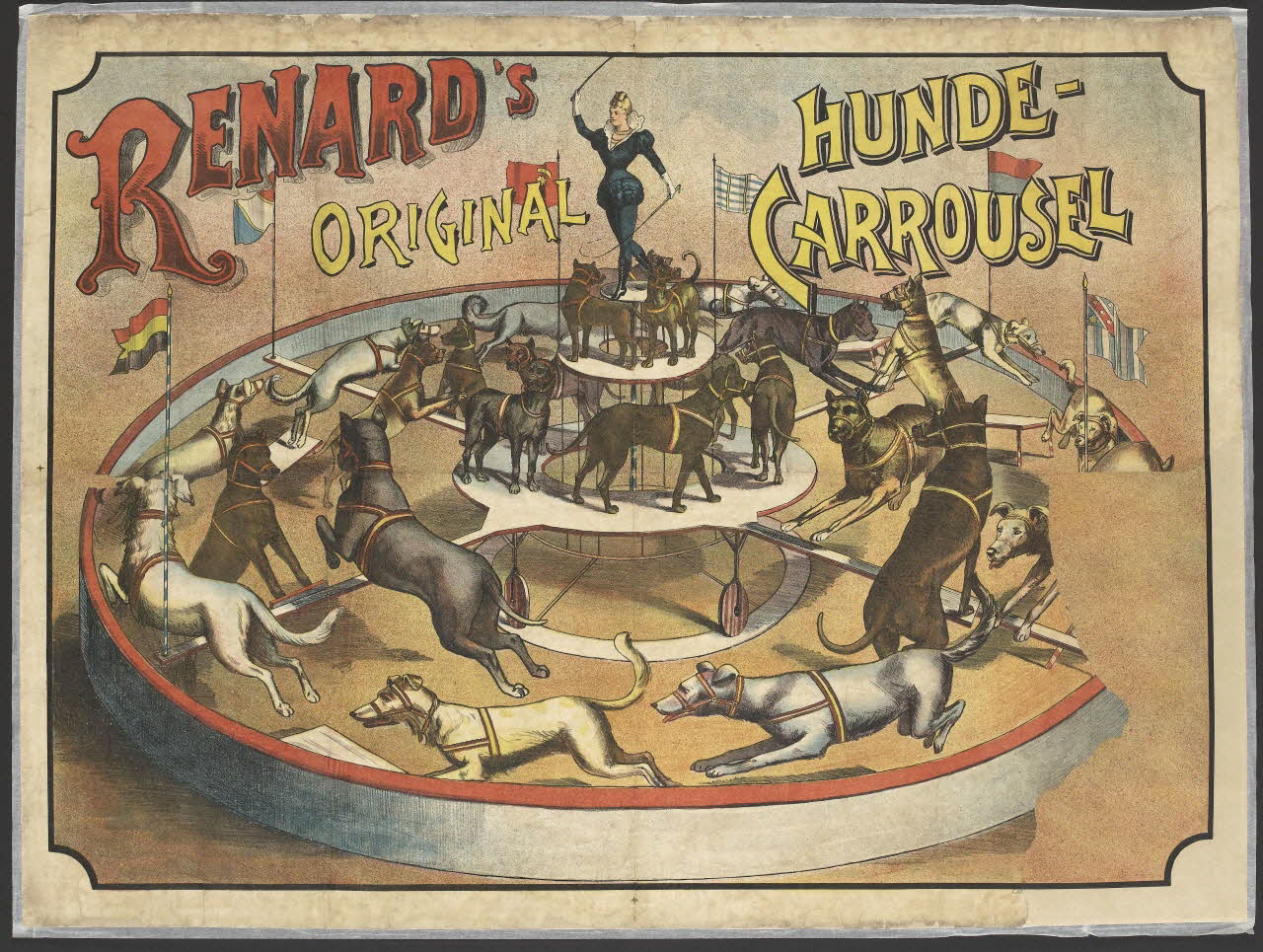 affiche RENARD'S  ORIGINAL  HUNDE-  CARROUSEL 1955.46.56 Photo RMN-Grand Palais (Mucem)