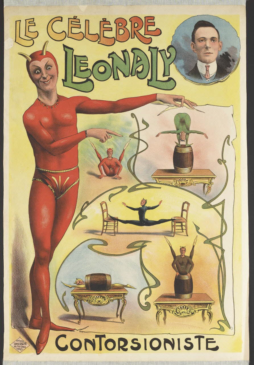 affiche LE CÉLÈBRE  LEONALY  CONTORSIONISTE 1960.122.1 Photo RMN-Grand Palais (Mucem)