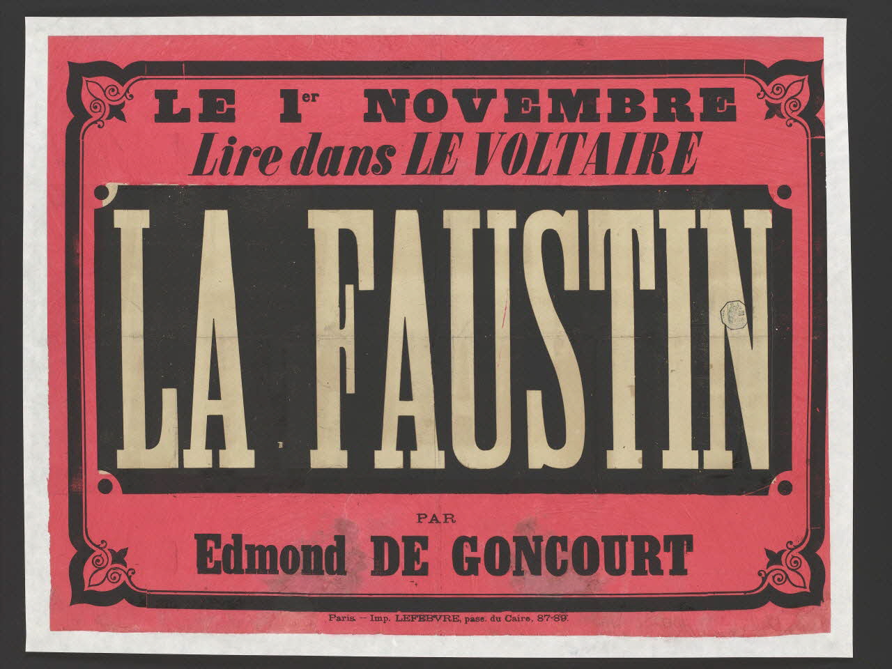 Lefebvre affiche LA FAUSTIN Paris 1881 1961.18.66 Photo RMN-Grand Palais (Mucem)
