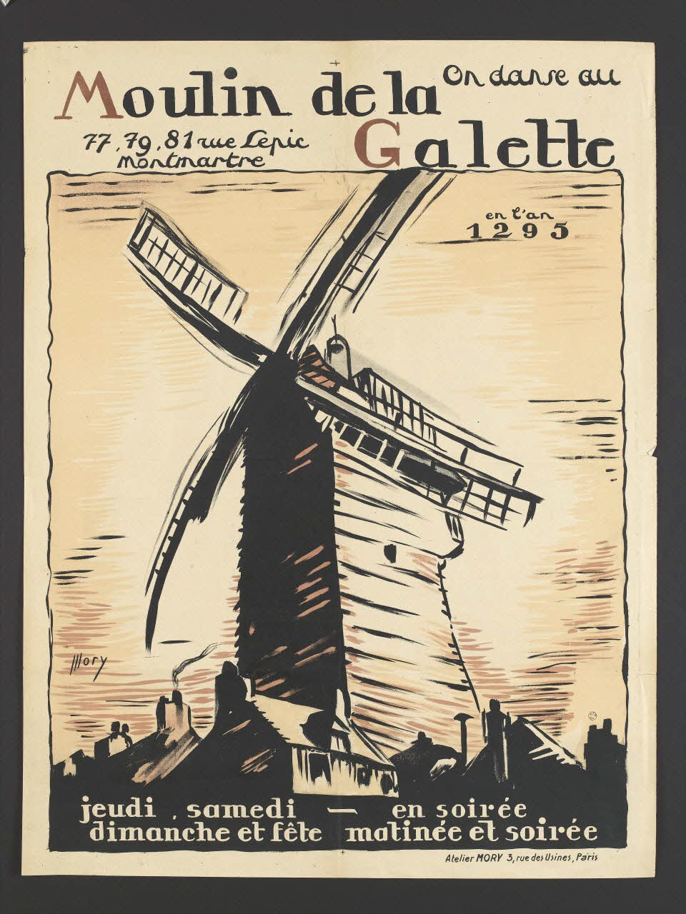 Mory affiche On danse au  Moulin de la  Galette Paris 1905 1964.12.14 Photo RMN-Grand Palais (Mucem)