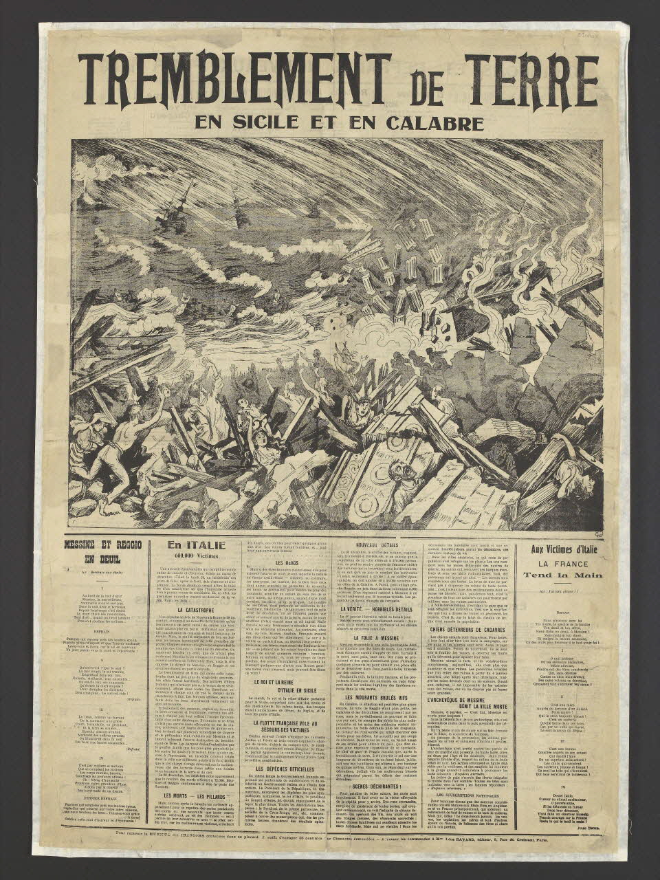 Léon Hayard journal TREMBLEMENT DE TERRE  EN SICILE ET EN CALABRE Paris 1908 1965.10.21 Photo RMN-Grand Palais (Mucem)