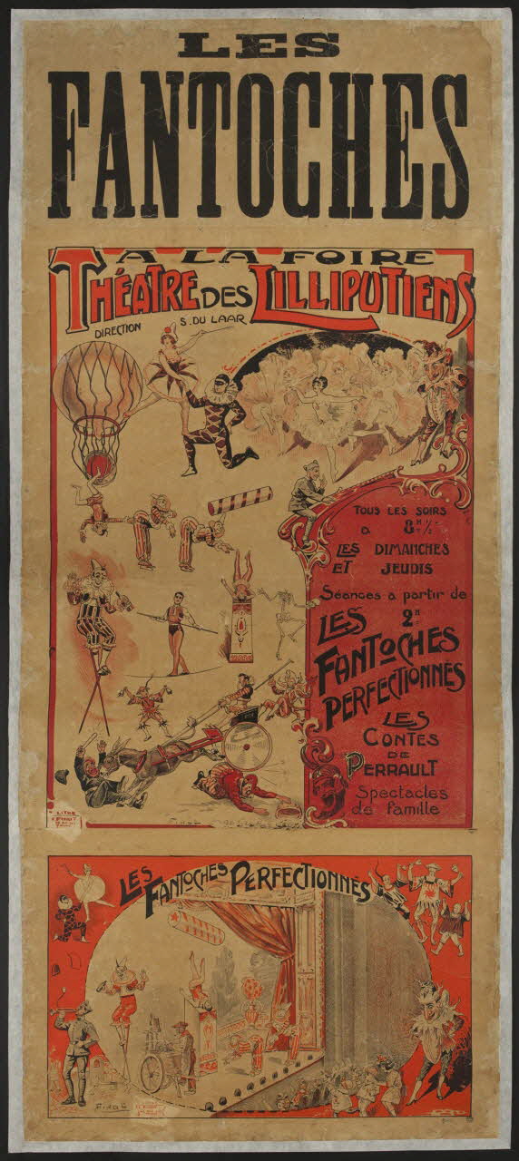 affiche LES  FANTOCHES  A LA FOIRE  THÉÂTRE DES LILLIPUTIENS  DIRECTION S. DU LAAR  LES FANTOCHES PERFECTIONNÉS 1947.63.1 Photo (c) Mucem