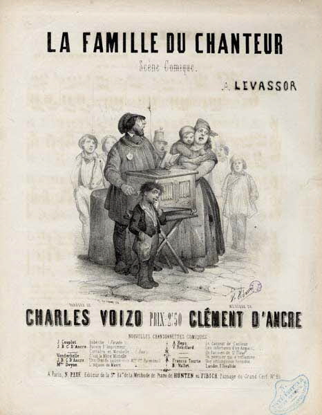 Victor Adam ; Paté partition LA FAMILLE DU CHANTEUR  Scène Comique Paris 1845-1855 1968.101.43 Photo