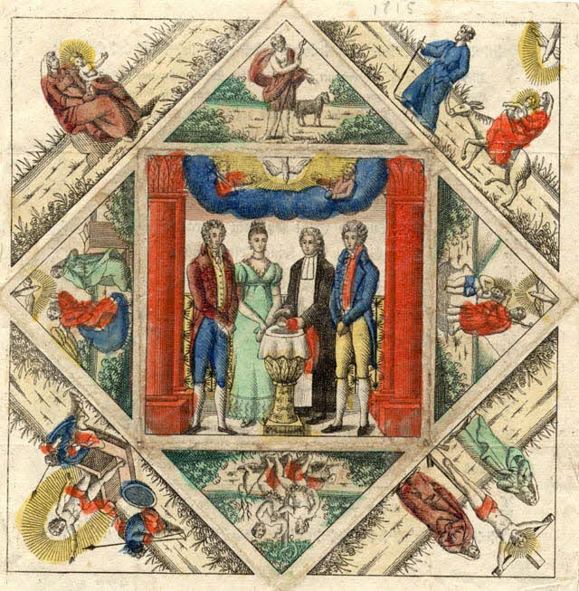 Sophia Dorothea Leggröwe lettre de baptême Vertraue Gott, er ift dein Vater! 1815 1988.52.90 Photo