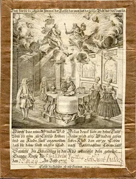 Weis ; Joh. Jacob Balder lettre de baptême Dreÿ find die da zeügen im himmel Alsace, France 1735 1988.52.44  Photo