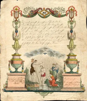 François, Charles Oberthür ; Eberhard Scheeh lettre de baptême Du wirst geweiht zum schönen Christenbunde Alsace, France 1822 1988.52.58 Photo