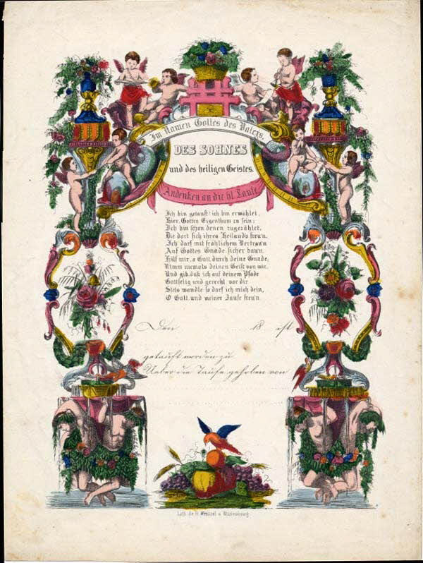 lettre de baptême Andenken an die hl. Taufe 1988.52.64 Photo