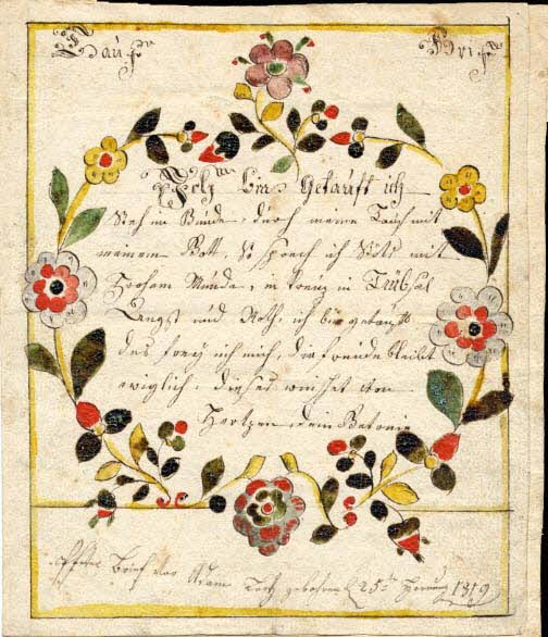 lettre de baptême Tauf Brif 1819 1988.52.138 Photo